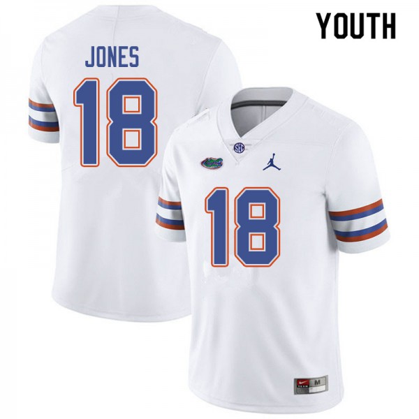 Jordan Brand Youth #18 Jalon Jones Florida Gators College Football Jersey White